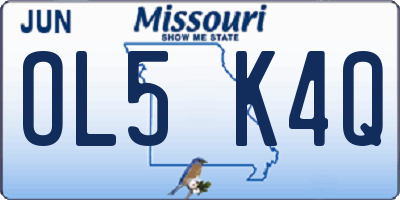 MO license plate OL5K4Q