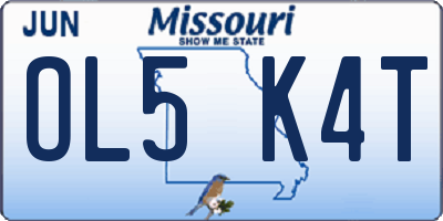 MO license plate OL5K4T
