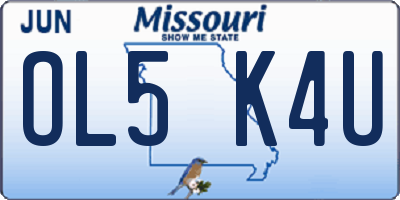 MO license plate OL5K4U