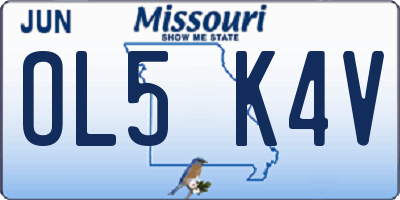 MO license plate OL5K4V