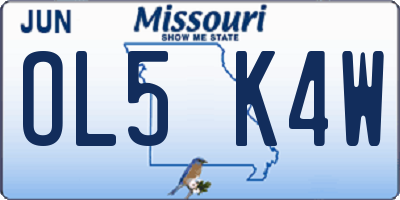 MO license plate OL5K4W
