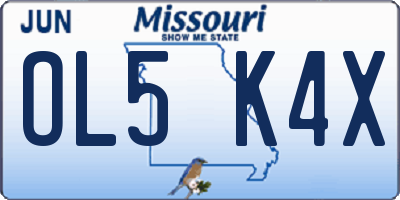MO license plate OL5K4X