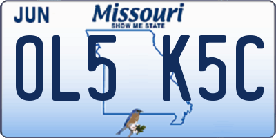 MO license plate OL5K5C