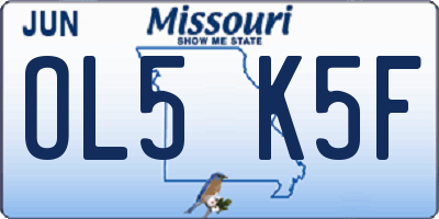 MO license plate OL5K5F