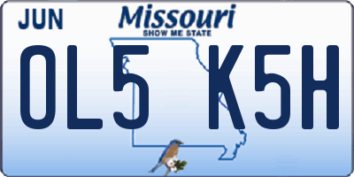 MO license plate OL5K5H