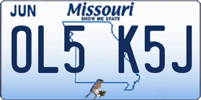 MO license plate OL5K5J