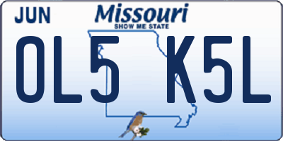 MO license plate OL5K5L