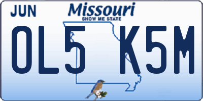 MO license plate OL5K5M