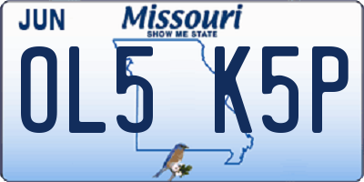 MO license plate OL5K5P