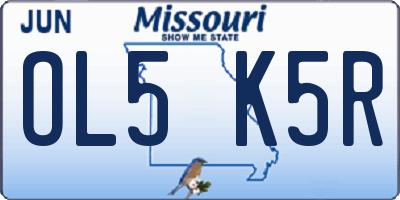 MO license plate OL5K5R