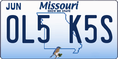 MO license plate OL5K5S