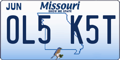 MO license plate OL5K5T