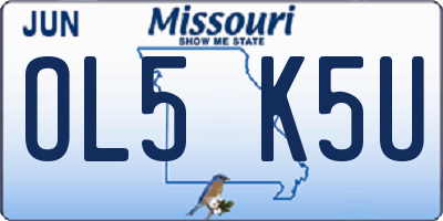 MO license plate OL5K5U