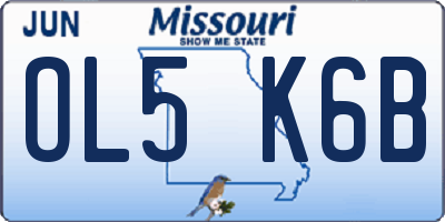 MO license plate OL5K6B