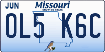 MO license plate OL5K6C