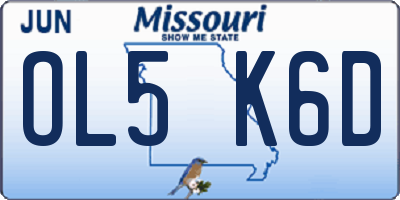 MO license plate OL5K6D