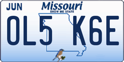 MO license plate OL5K6E