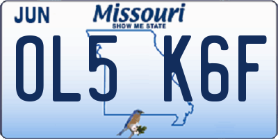MO license plate OL5K6F