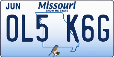 MO license plate OL5K6G