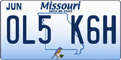 MO license plate OL5K6H