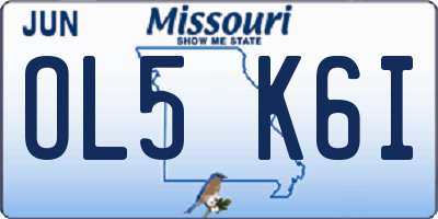 MO license plate OL5K6I