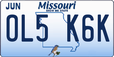 MO license plate OL5K6K