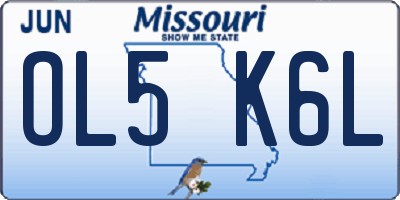 MO license plate OL5K6L