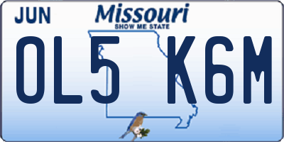 MO license plate OL5K6M