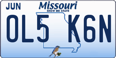MO license plate OL5K6N