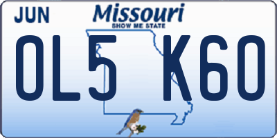 MO license plate OL5K6O