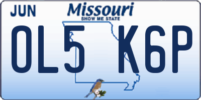 MO license plate OL5K6P