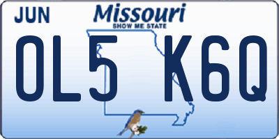 MO license plate OL5K6Q