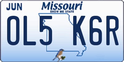 MO license plate OL5K6R