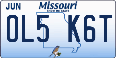 MO license plate OL5K6T