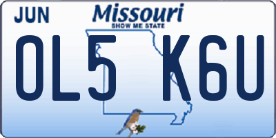 MO license plate OL5K6U