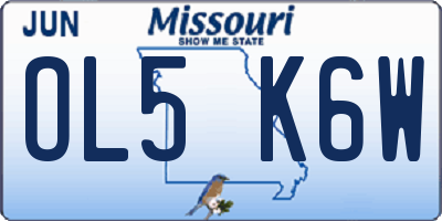 MO license plate OL5K6W