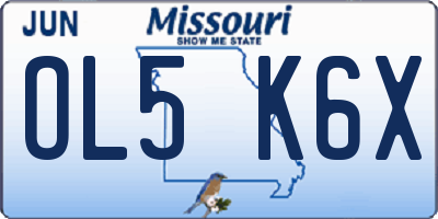 MO license plate OL5K6X