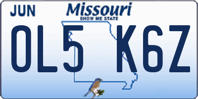 MO license plate OL5K6Z