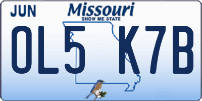 MO license plate OL5K7B