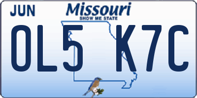 MO license plate OL5K7C
