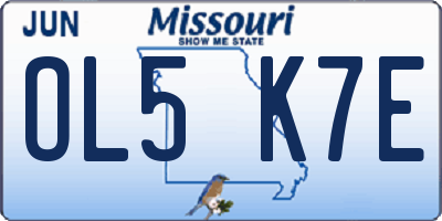 MO license plate OL5K7E