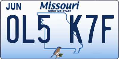 MO license plate OL5K7F