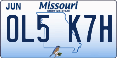 MO license plate OL5K7H
