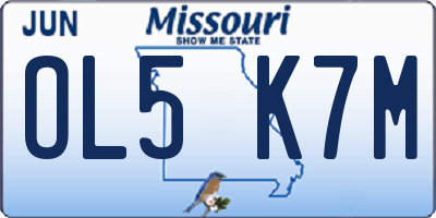 MO license plate OL5K7M