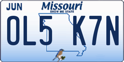 MO license plate OL5K7N