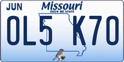 MO license plate OL5K7O