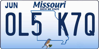 MO license plate OL5K7Q