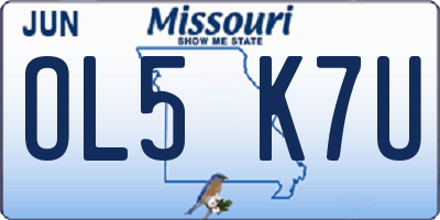 MO license plate OL5K7U