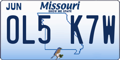 MO license plate OL5K7W
