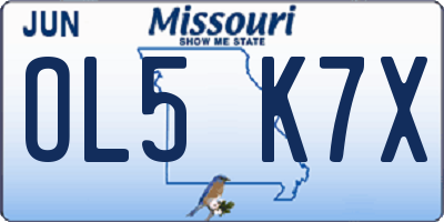 MO license plate OL5K7X